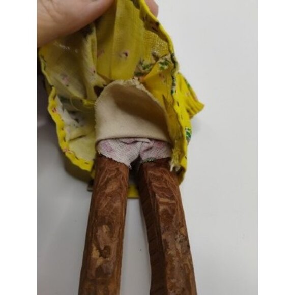 ANTIQUE VTG WOOD CARVED FOLK ART DOLL PRIMITIVE 6" - Picture 15 of 16